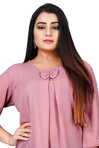 Lovly Women's Solid Important Georgette 3/4 Sleeve Collar Neck Designer Top (A_V_M_P_54698)-thumb1