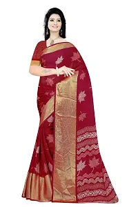 Lovly Women's Printed Moss Chiffon Beautiful Ethinic Wear Saree With Unstiched Blouse Piece (A_V_M_16062094-Wine)-thumb2