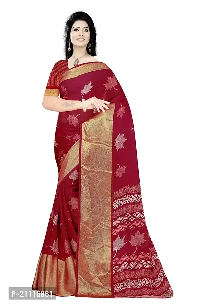 Lovly Women's Printed Moss Chiffon Beautiful Ethinic Wear Saree With Unstiched Blouse Piece (A_V_M_16062094-Wine)-thumb3