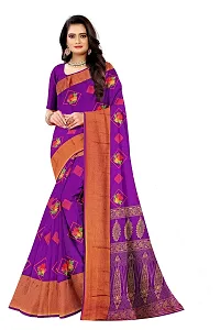 Lovly Women's Printed Moss Chiffon Beautiful Ethinic Wear Saree With Unstiched Blouse Piece (A_V_M_16062027-Purple)-thumb1