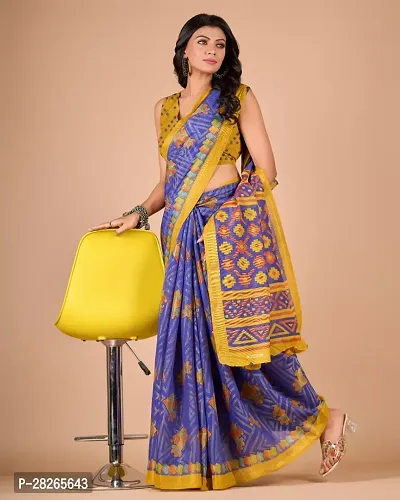 Fancy Brasso Saree With Blouse Piece For Women-thumb0