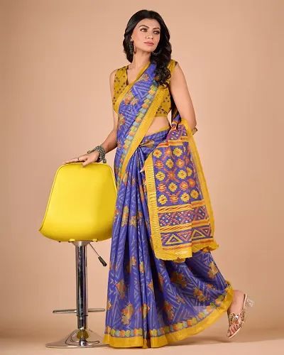 Alluring Brasso Saree with Blouse piece 