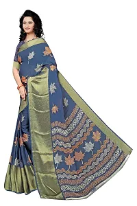 Lovly Women's Printed Moss Chiffon Beautiful Ethinic Wear Saree With Unstiched Blouse Piece (A_V_M_16062097-DarkBlue)-thumb1