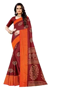 Lovly Women's Printed Moss Chiffon Beautiful Ethinic Wear Saree With Unstiched Blouse Piece (A_V_M_16062042-Maroon)-thumb1