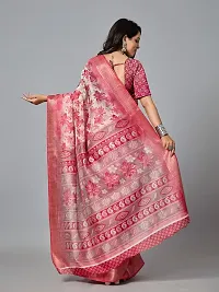 Stylish Pink Cotton Saree With Blouse Piece For Women-thumb1