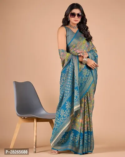 Fancy Brasso Saree With Blouse Piece For Women