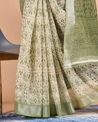 Fancy Cotton Linen Saree With Blouse Piece For Women-thumb3