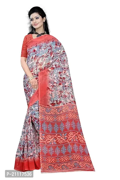 Lovly Women's Printed Weightless Fabric Beautiful Ethinic Wear Saree With Unstiched Blouse Piece (A_V_M_16062128-Peach)-thumb3