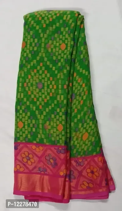 Fancy Printed Chiffon Saree With Running Blouse-thumb0