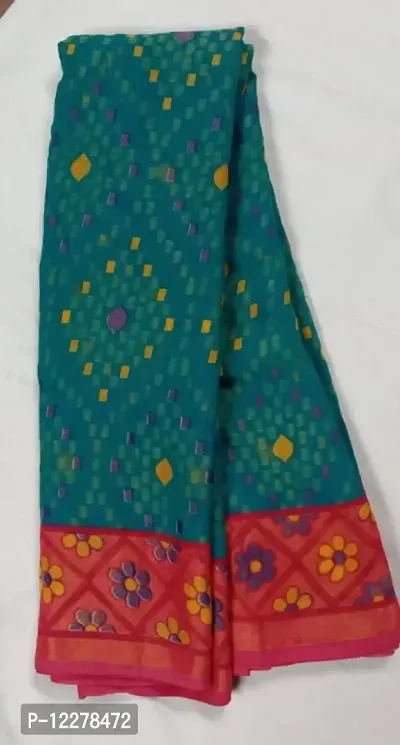 Fancy Printed Chiffon Saree With Running Blouse-thumb0