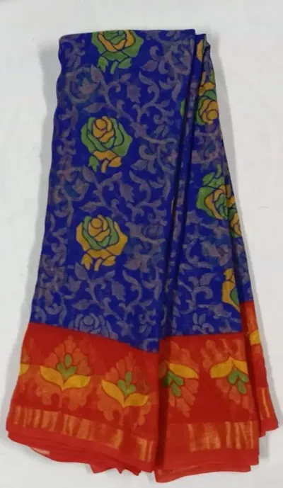 Fancy Chiffon Saree With Blouse Piece For Women