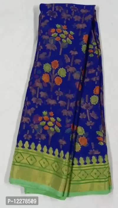 Fancy printed chiffon braso silk saree with running blouse