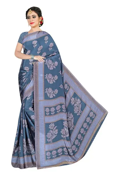 New In Art Silk Saree with Blouse piece 