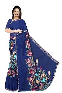 GEORGETTE daily wear blue flower fancy saree-thumb4