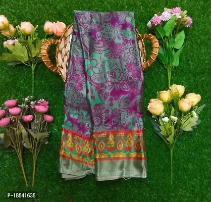 Crepe silk saree with running blouse and fancy print work