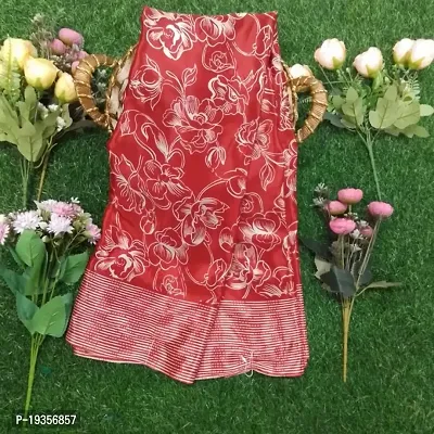 Crepe silk saree with running blouse and fancy print work