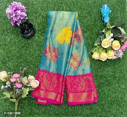 Chiffon Braso silk Digital printed running blouse saree