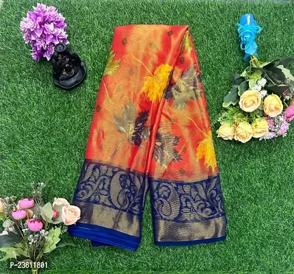 Chiffon Braso silk Digital printed running blouse saree