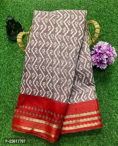 Cotton Blend printed saree with running blouse