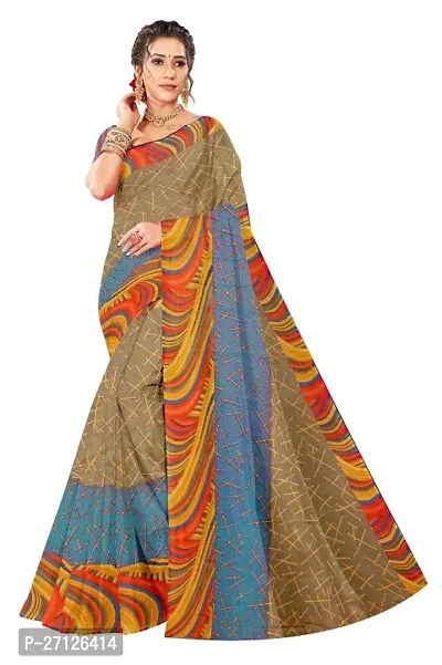 Fancy Chiffon Saree With Blouse Piece For Women-thumb0