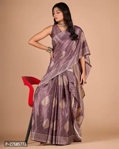 Crepe silk printed saree with blouse