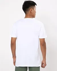 Trendy Cotton Biowash Round Neck White Plain T-Shirt For Men-thumb1