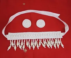 Paninaro Handmade Lookalike White Bead Emboiredery Choker Necklace Set for Girls & Women-thumb4