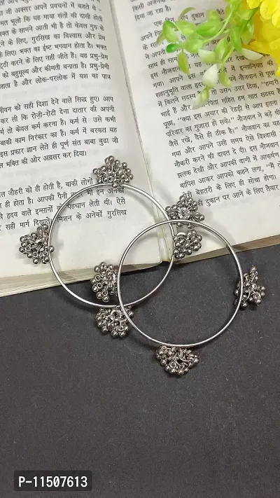 Paninaro Afghani Jewellery Oxidised Silver Bangle for Women/Girls-thumb5