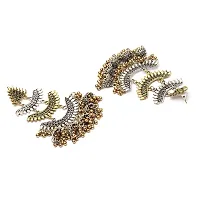 Paninaro Two Tone Trending Oxidised Silver Naira Chadbali Jhumka Earring for Women  Girls-thumb2