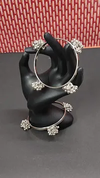 Paninaro Afghani Jewellery Oxidised Silver Bangle for Women/Girls-thumb1