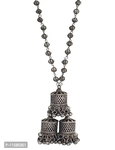 Total Fashion Antique Black Oxidised Designer Jewellery Chain Necklace Set for Women  Girls