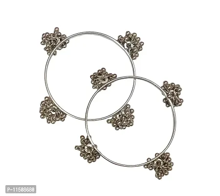 Paninaro Afghani Jewellery Oxidised Silver Bangle for Women/Girls-thumb3