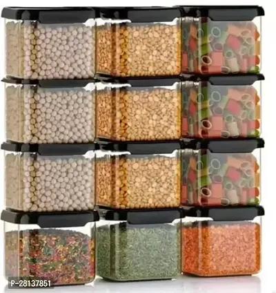 Stylish Plastic Grocery Storage Container For Kitchen Pack Of 12-thumb0