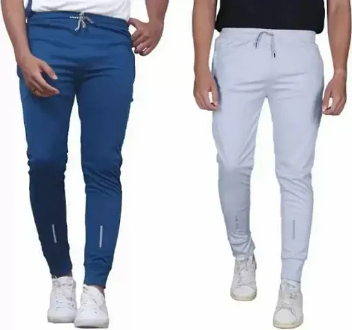 Pack of 2 Polyester Solid Track Pants for Men,