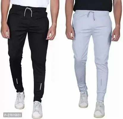 Pack of 2 Men Solid Multicolor Track Pants-thumb0