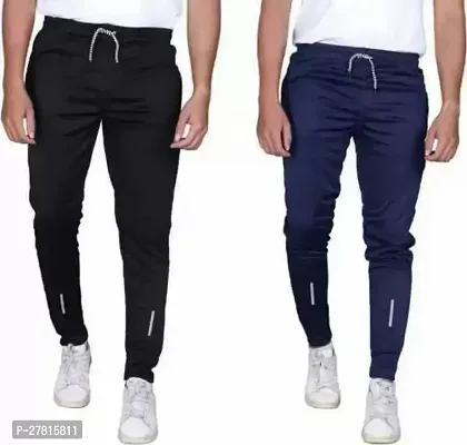 Pack of 2 Men Solid Multicolor Track Pants-thumb0