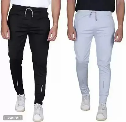 Pack of 2 Men Solid Multicolor Track Pants