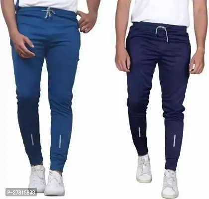 Pack of 2 Men Solid Multicolor Track Pants