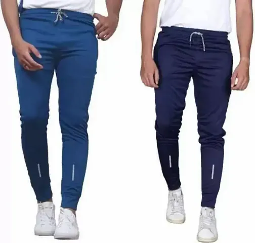 Stylish Multicoloured Lycra Track Pant For Men Pack Of 2