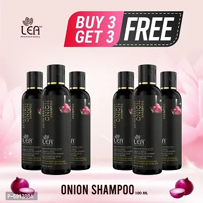 Lea professional Onion Hair Fall Shampoo BUY 3 GET 3 FREE 100ML  for Hair Growth  Hair Fall Control, with Onion Oil  Plant Keratin-thumb0