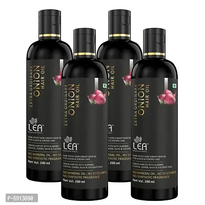 Lea professional Black Seed Onion Hair Oil - WITH COMB APPLICATOR - Controls Hair Fall 200ml (pack of 4)