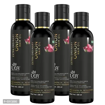 Lea professional Black Seed Onion Hair Oil - WITH COMB APPLICATOR - Controls Hair Fall (pack of 4)