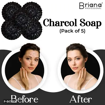 Charcoal Bath Soap For Deep Clean And Anti-Pollution Effect 100Gm Pack Of 5-thumb0