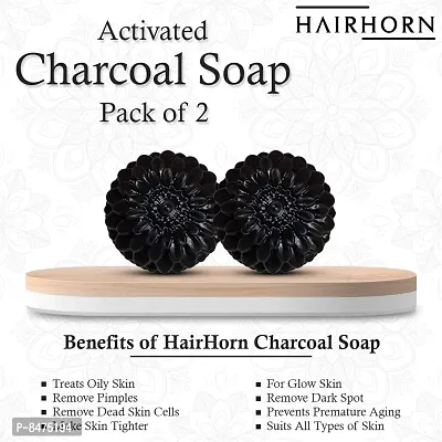 Ayurvedic Activated Charcoal Sugar Soap With Green Tea Extracts For Deep Cleanse And De Tan, 100Gm Handmade Organic Bath Bar Pack Of 2-thumb0