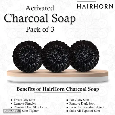 Ayurvedic Activated Charcoal Sugar Soap With Green Tea Extracts For Deep Cleanse And De Tan, 100Gm Handmade Organic Bath Bar Pack Of 3