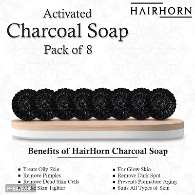 Ayurvedic Activated Charcoal Sugar Soap With Green Tea Extracts For Deep Cleanse And De Tan, 100Gm Handmade Organic Bath Bar Pack Of 8-thumb0