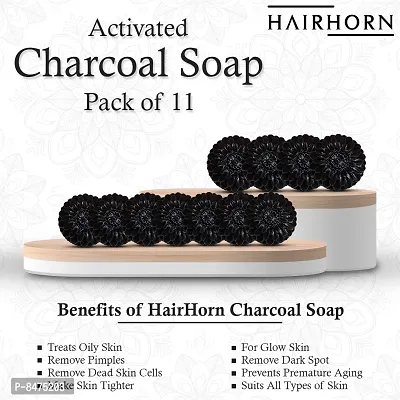 Ayurvedic Activated Charcoal Sugar Soap With Green Tea Extracts For Deep Cleanse And De Tan, 100Gm Handmade Organic Bath Bar Pack Of 11-thumb0