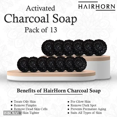 Ayurvedic Activated Charcoal Sugar Soap With Green Tea Extracts For Deep Cleanse And De Tan, 100Gm Handmade Organic Bath Bar Pack Of 13