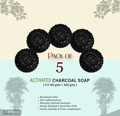 Charcoal Soap For Deep Pore Cleansing And Flawless Skin 100 Gmsnbsp;Pack Of 5-thumb0