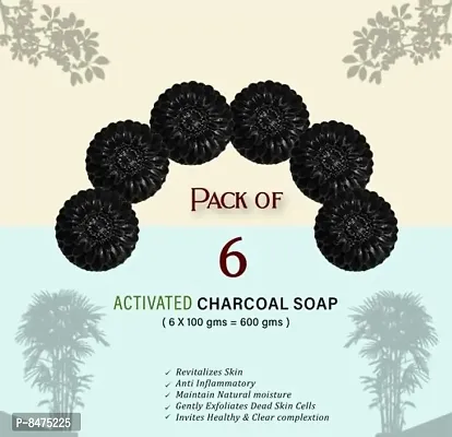 Charcoal Soap For Deep Pore Cleansing And Flawless Skin 100 Gmsnbsp;Pack Of 6